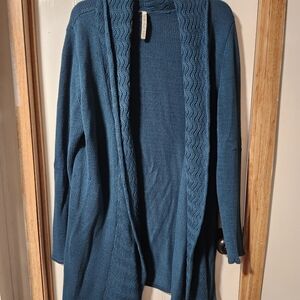 Elegant Teal Open Front Cardigan